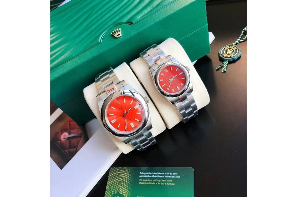 Rolex Oyster Perpetual 31/41mm SS/SS Red/Stk view 2
