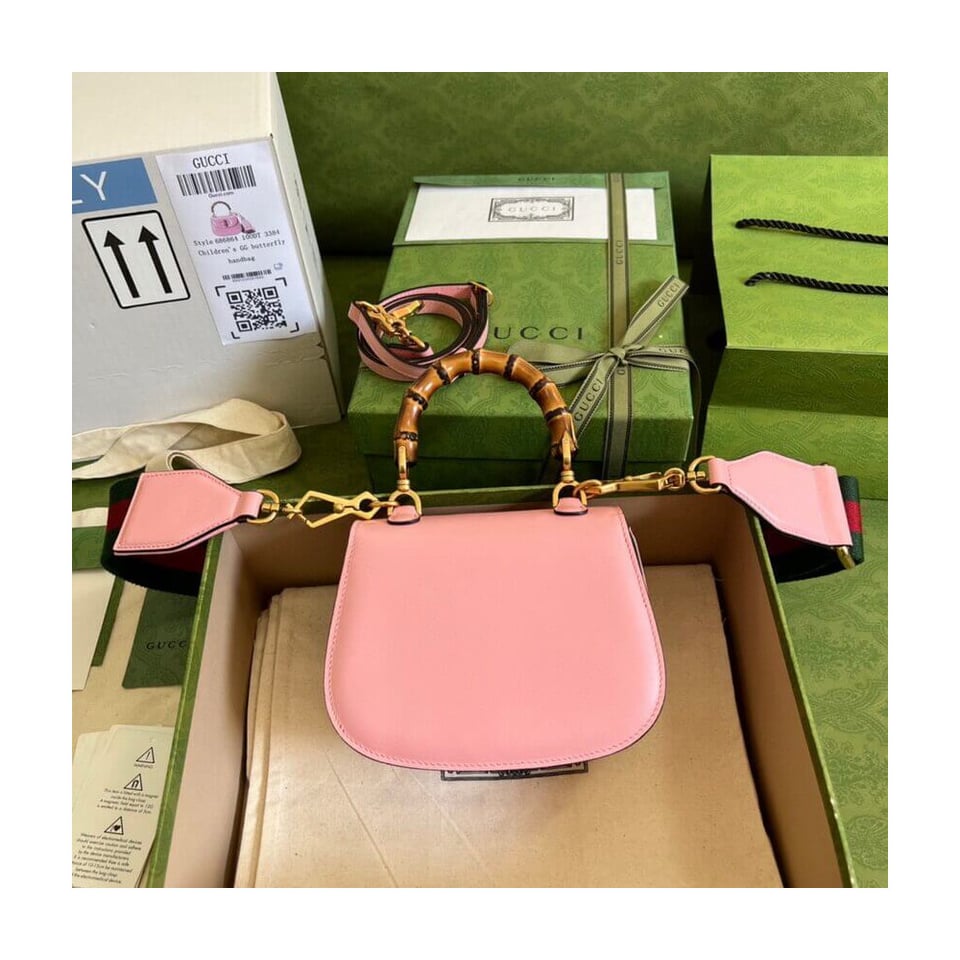 Gucci Mini Top Handle Bag with Bamboo Pink view 4