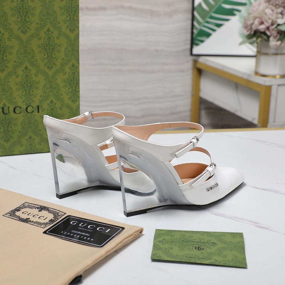 Gucci Women’S Wedge Mule White 827856 Clg00 9014 view 5