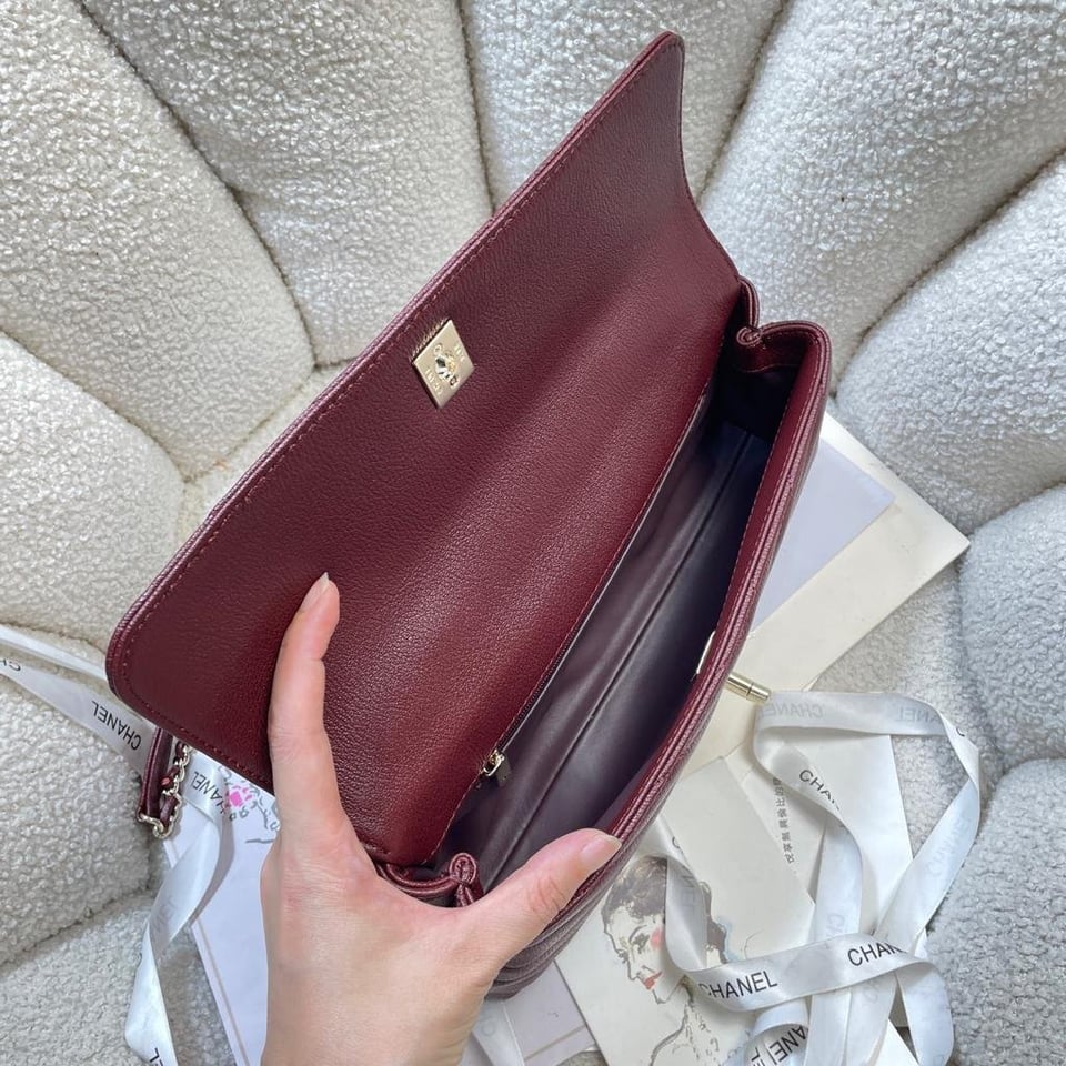 Chanel Maxi Flap Bag With Top Handle 31cm/12.2in Red AS6091 view 6