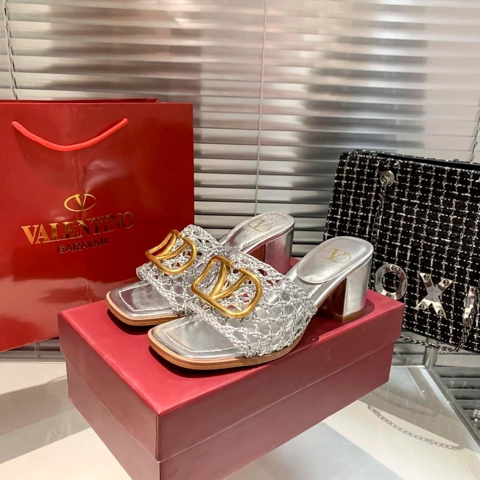 Valentino Garavani Vlogo Sandal Silver view 8
