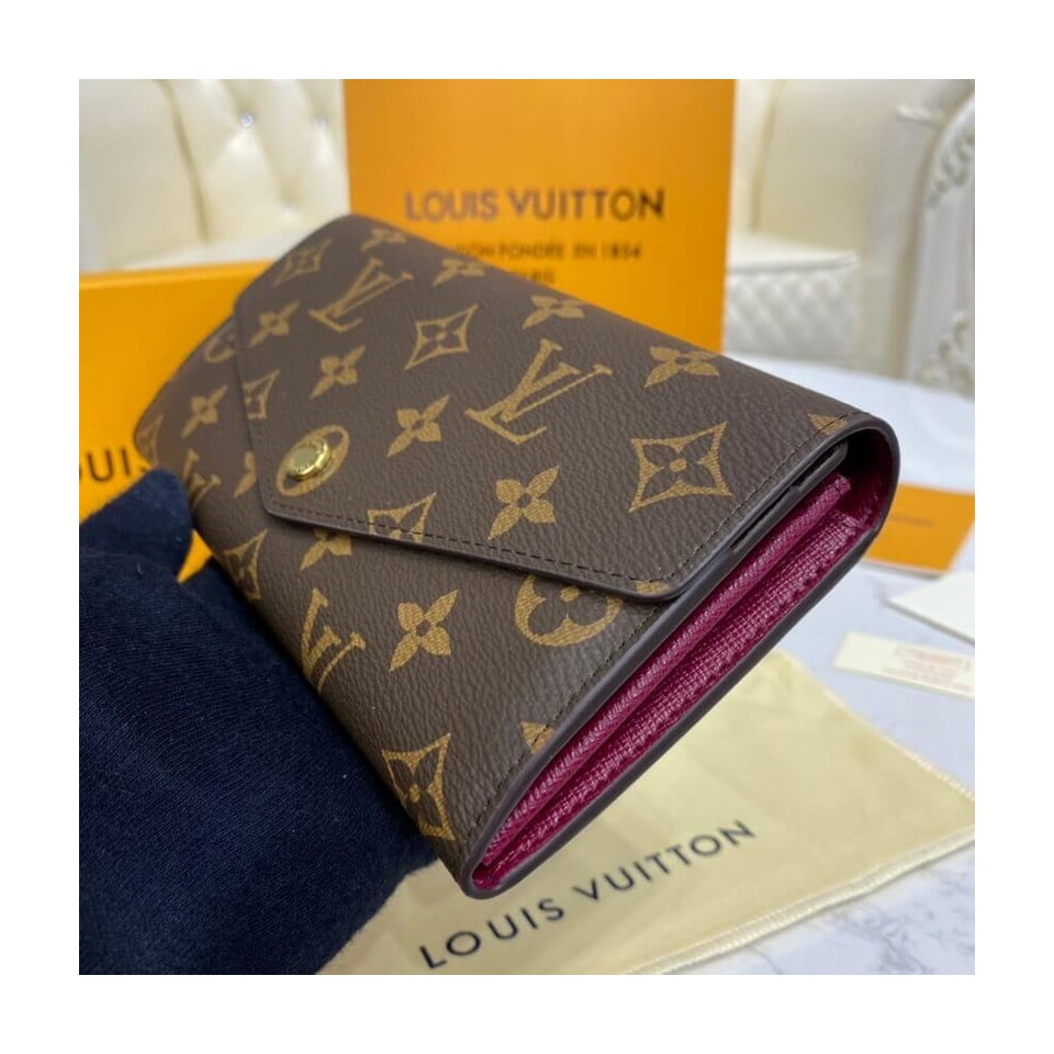Louis Vuitton Monogram Cavas Sarah Wallet Fuchsia view 4