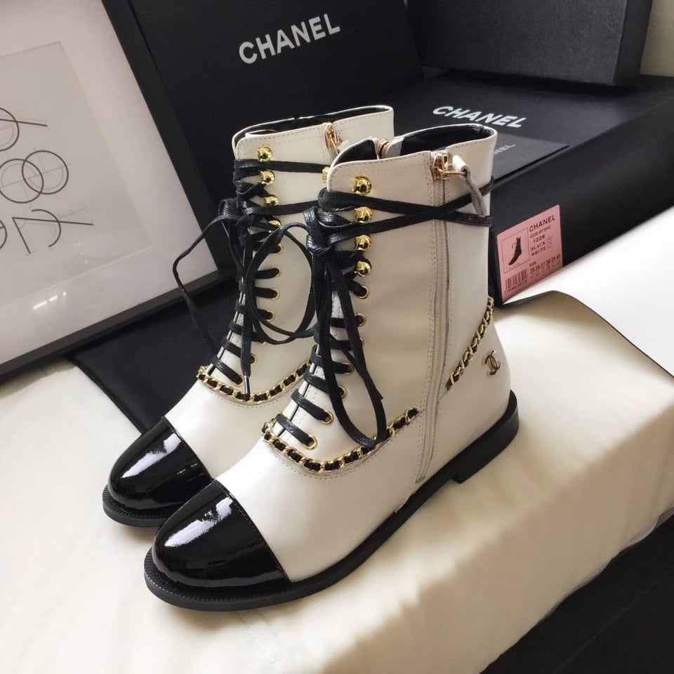 Chanel Botas Para Mujer White And Black view 8