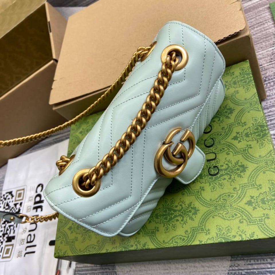 Gucci GG Marmont Matelasse Mini Bag Pale Green view 9