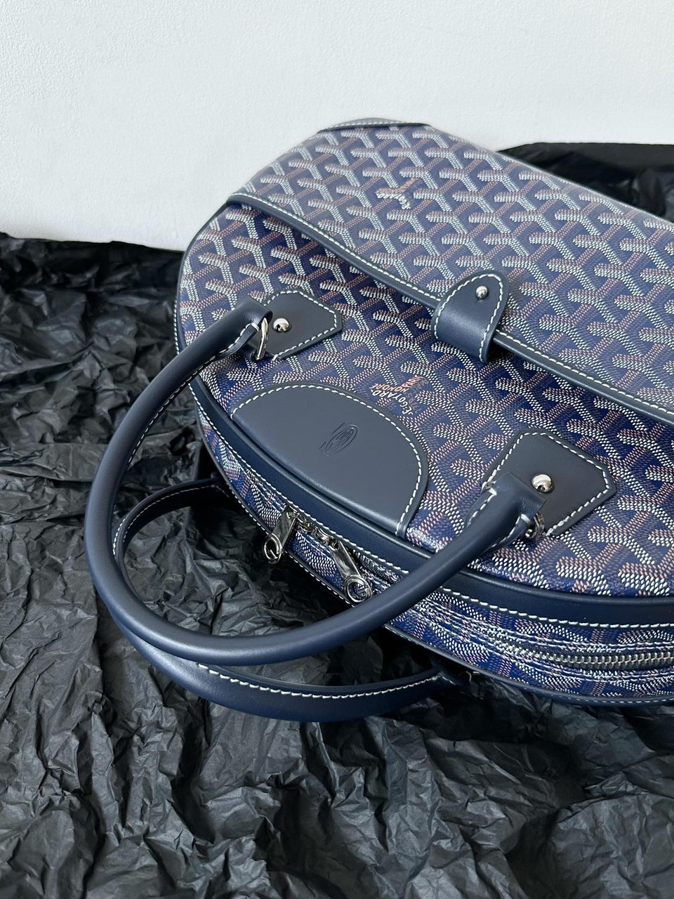 Goyard Goya Bowling Ball Medium Navy Blue Canvas 35cm view 5
