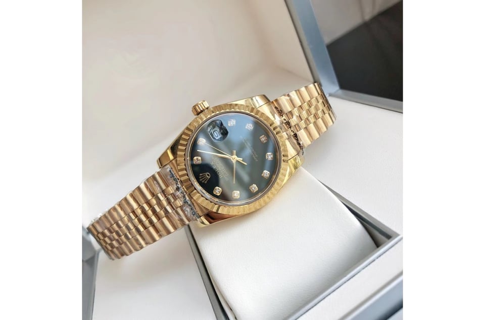 Rolex Datejust 36/28mm RG/RG Jub Black/Dial view 6