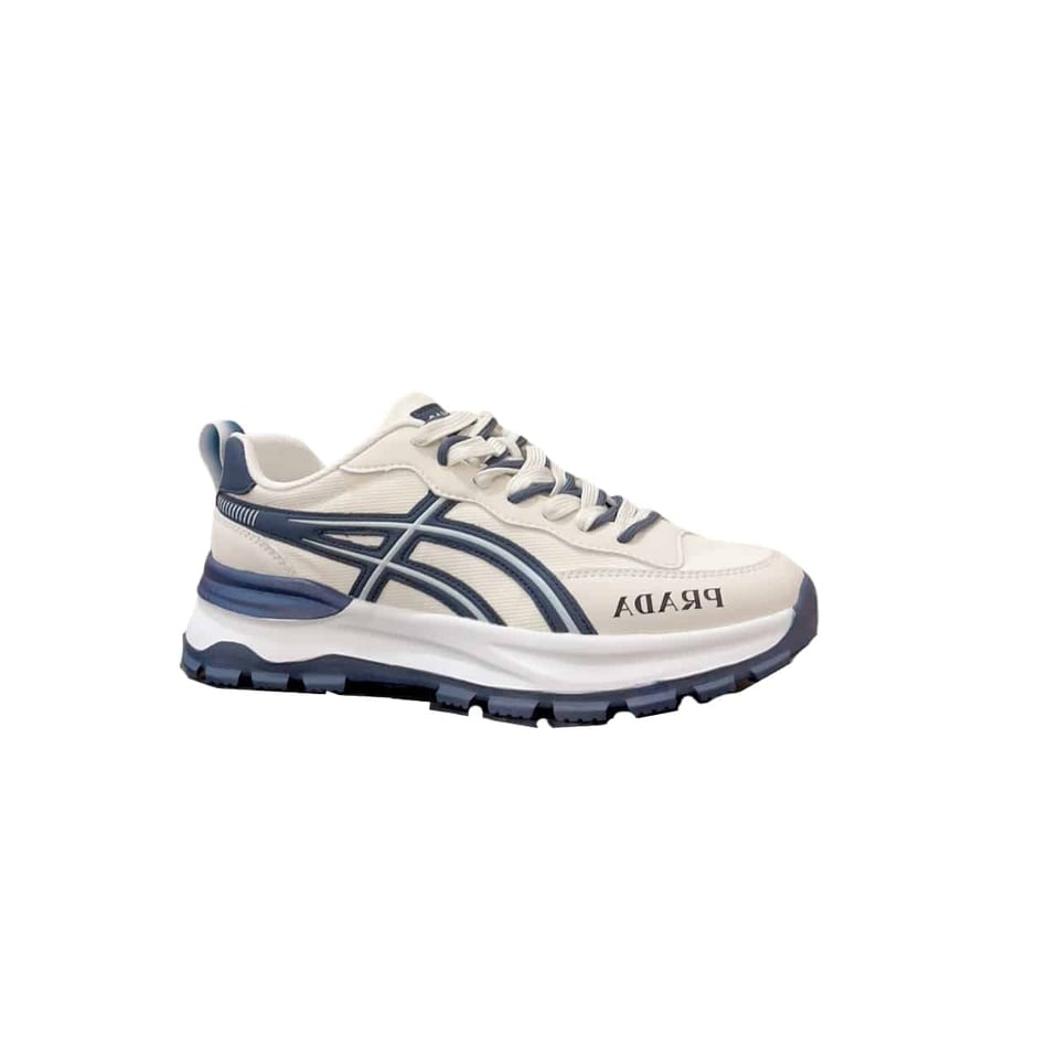 Prada Sport Sneakers Curved Line Blue And Beige view 2
