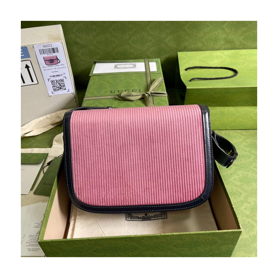 Gucci Horsebit 1955 Small Bag Pink Corduroy view 6
