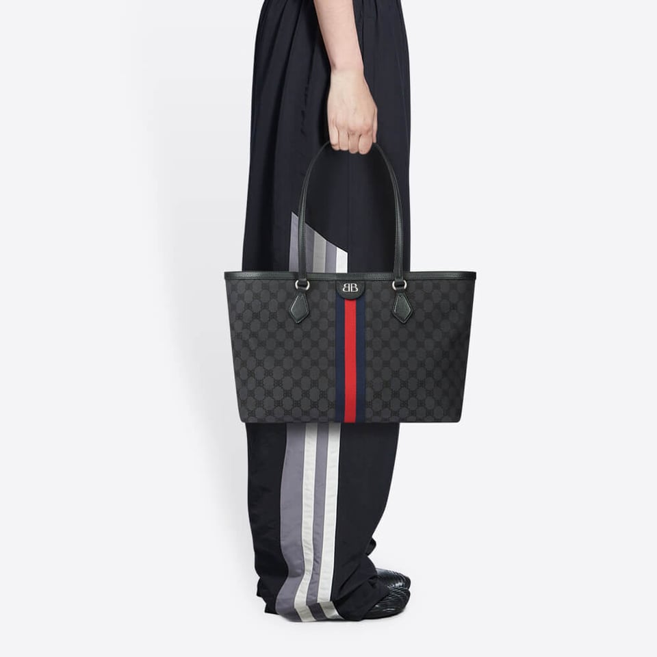 Balenciaga x Gucci Hacker Medium Tote Bag Black view 2