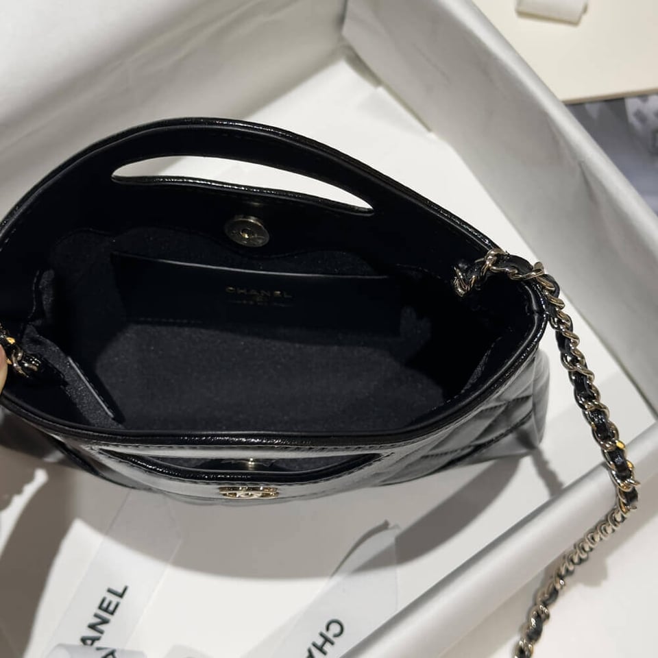 Chanel 31 Mini Shopping Bag Chain Clutch Shiny Lambskin view 14