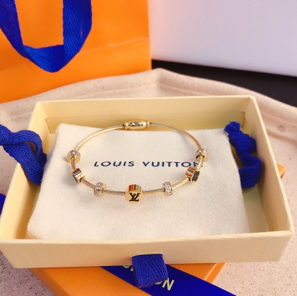 Louis Vuitton Lv Monogram Bracelet Gold view 7