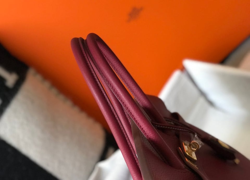 Hermes Birkin 35Cm Burgundy Togo Leather Gold Hardware view 8
