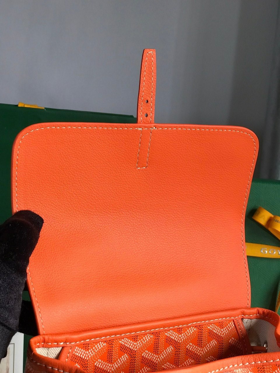 Goyard Alpin Mini Backpack 21 Cm Orange Lambskin And Goyardine Canvas view 6