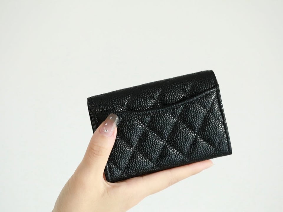 Chanel Flap Card Holder 11.3 Black Grained Calfskin Gold Icon view 8