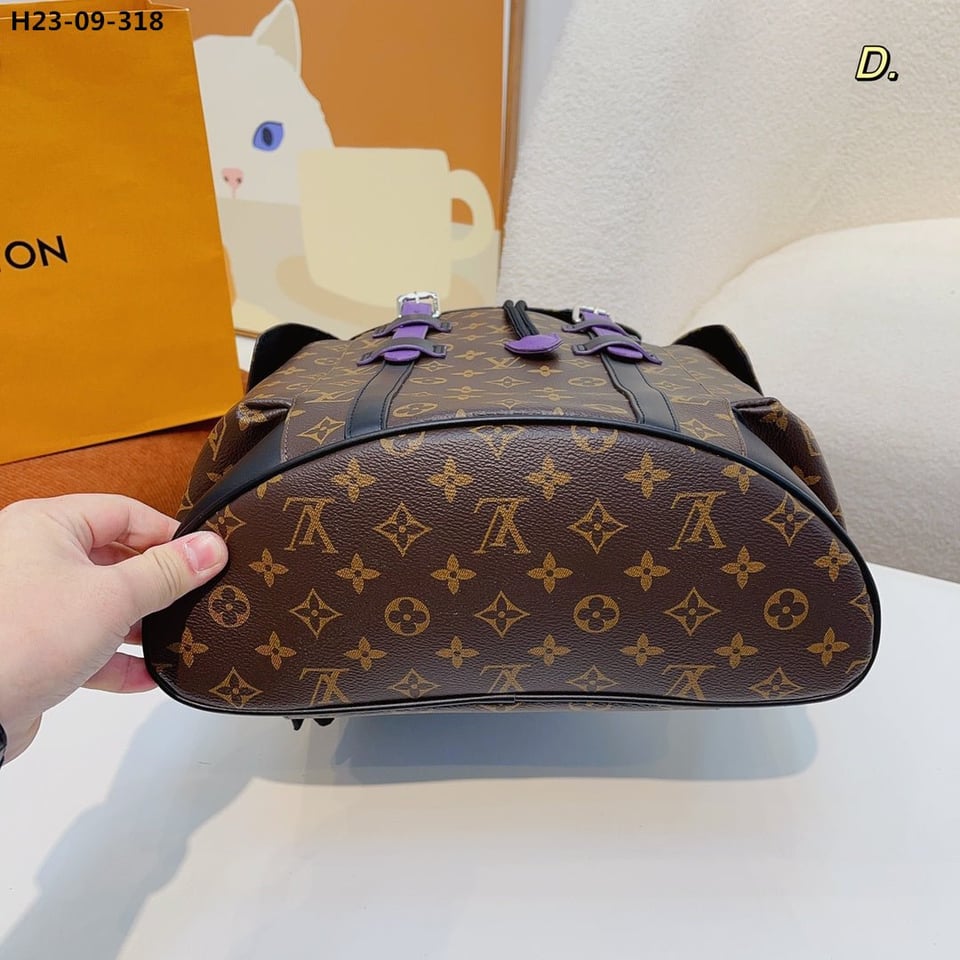 Louis Vuitton Christopher Backpack Monogram Macassar Canvas Brown And Purple 45Cm M46247 view 8