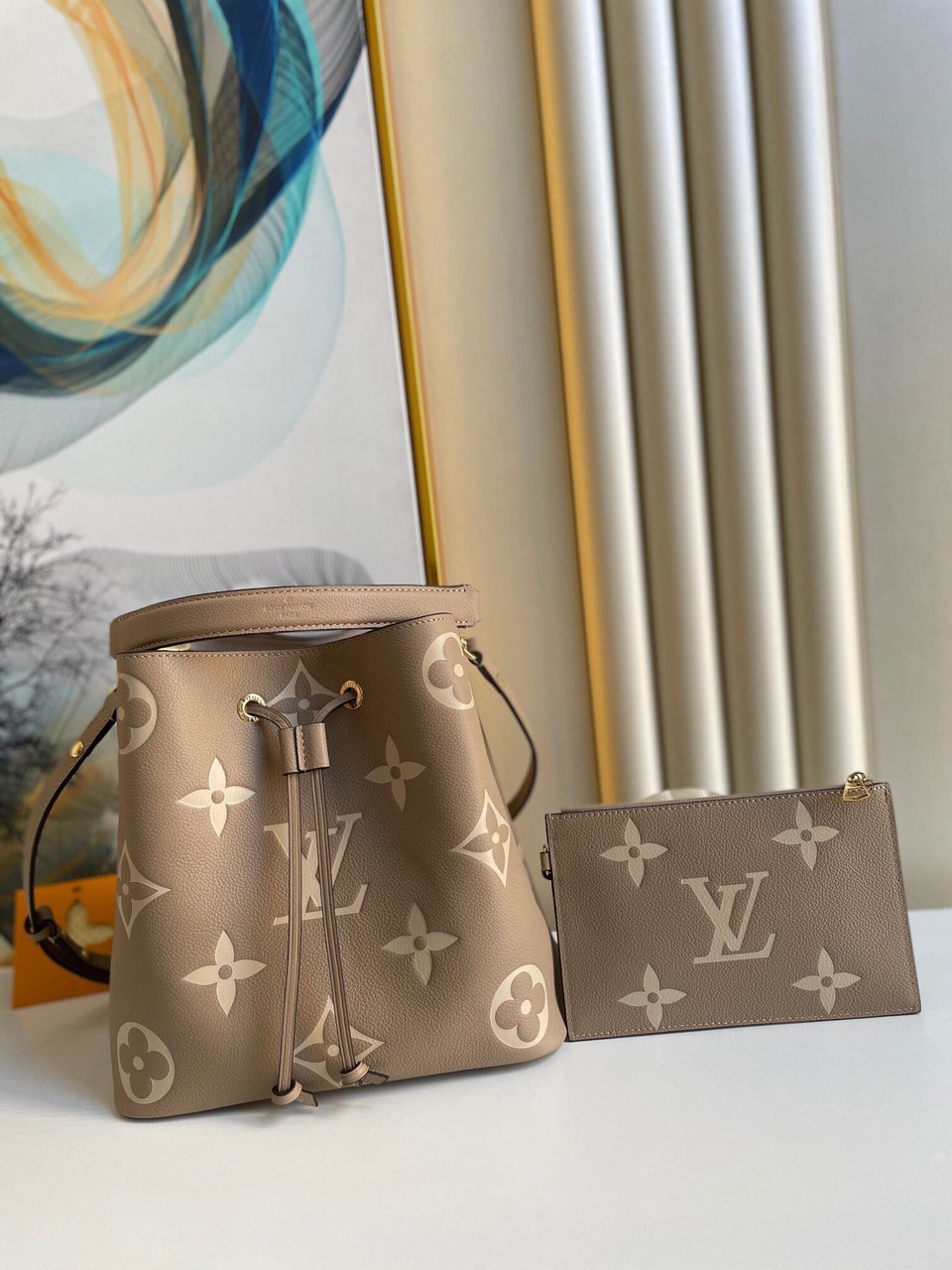 Louis Vuitton Néonoé Mm Bicolor Monogram Empreinte Leather – Women – Handbags Dove/Cream 26cm/ 10.2in view 13