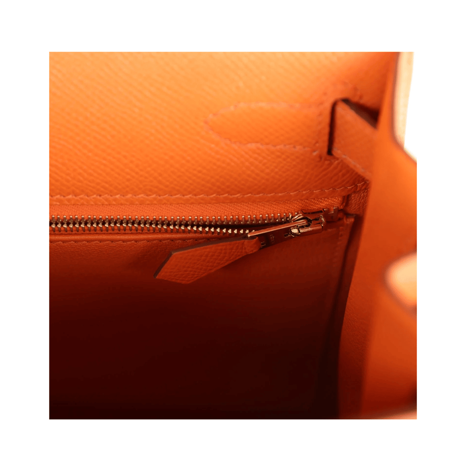 Hermes Kelly 25 Bag In Gold Orange Epsom Leather For Women 25cm/10in view 4