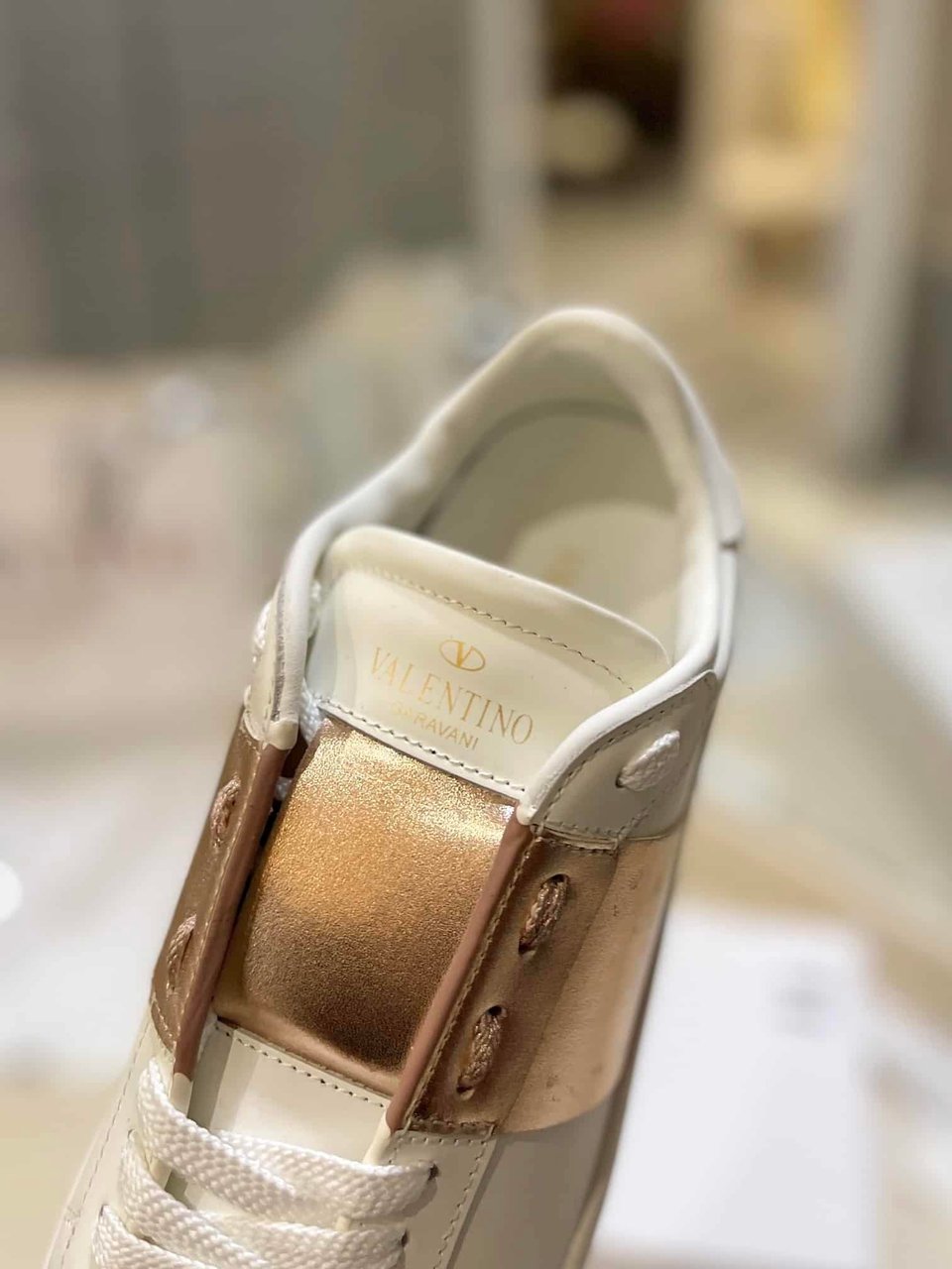 Valentino Garavani Rockstud Open Metallic Leather Sneaker Gold Uy2S0830Flrl71 view 6