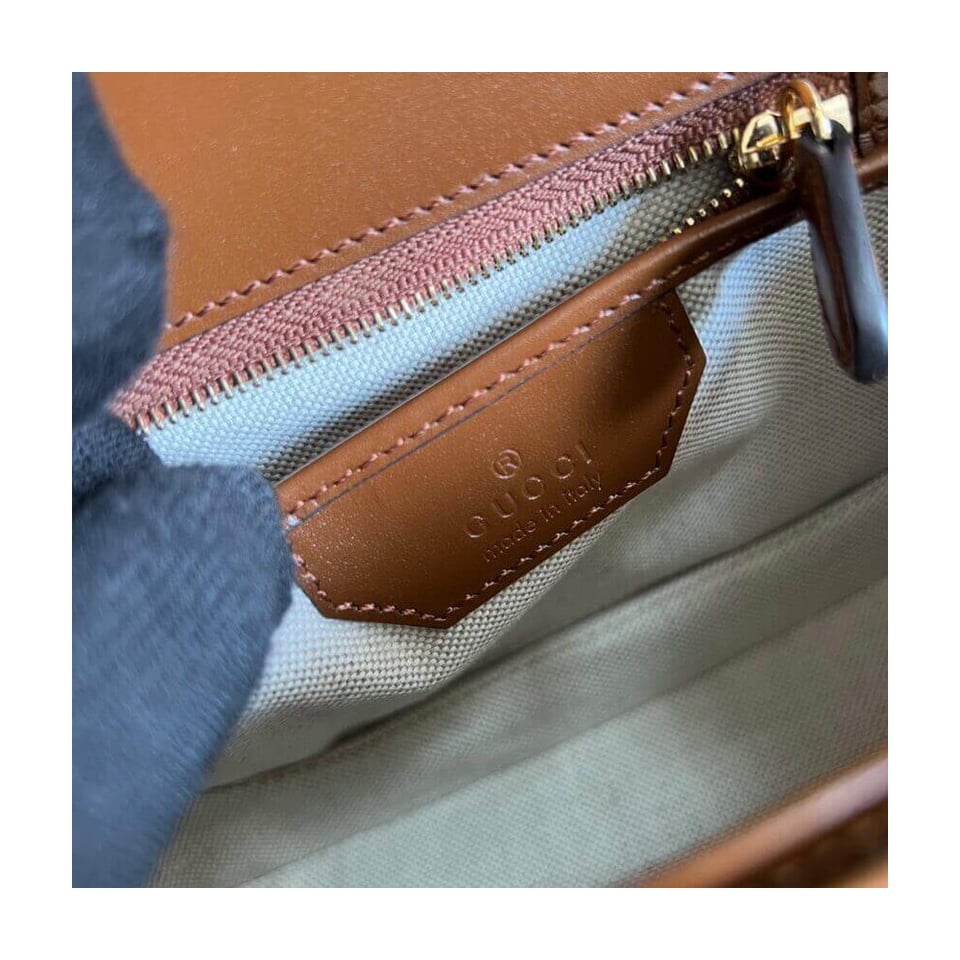 Gucci Small Top Handle Bag with Bamboo Cuir view 14