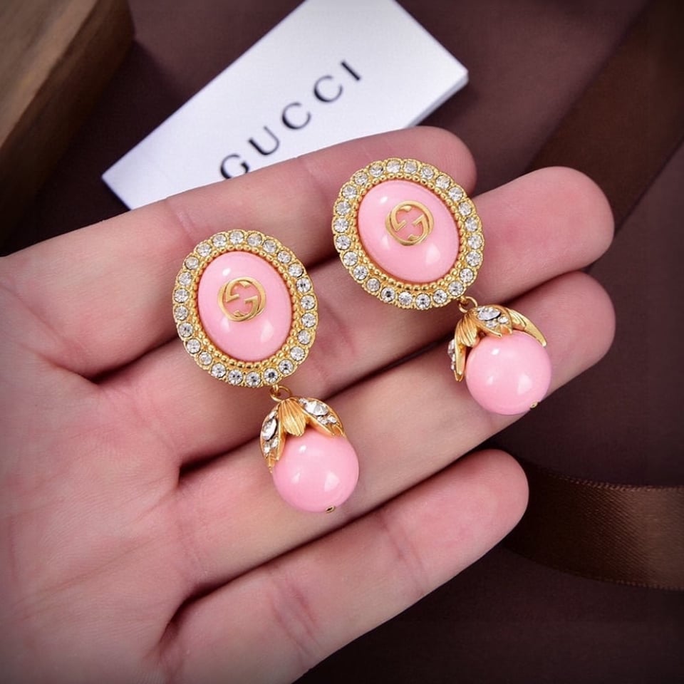 Gucci Interlocking Gg Pearl Earrings Pink view 3