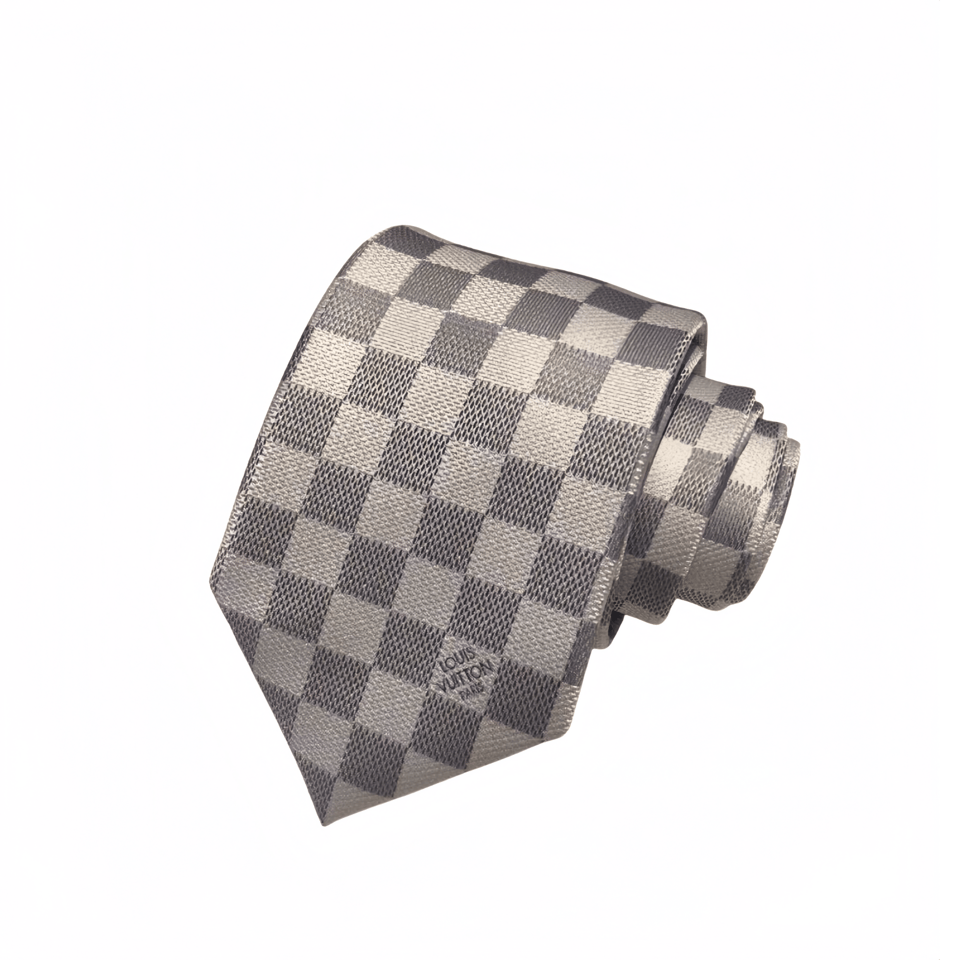 Louis Vuitton Damier Grey – White Canvas Tie For Men view 2