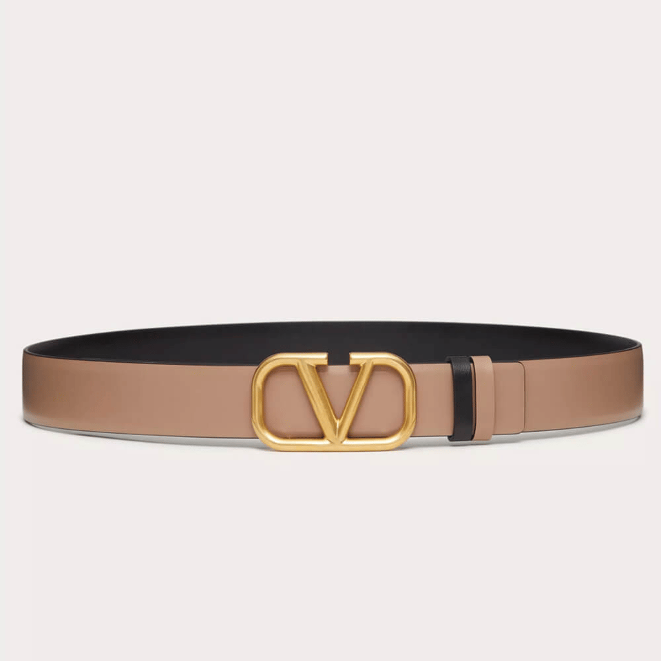 Valentino Reversible Vlogo Signature Belt In Glossy Calfskin 30 mm view 2
