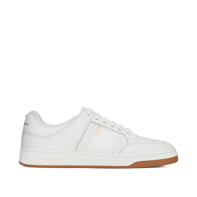 Saint Laurent Perforated Leather Sneakers White