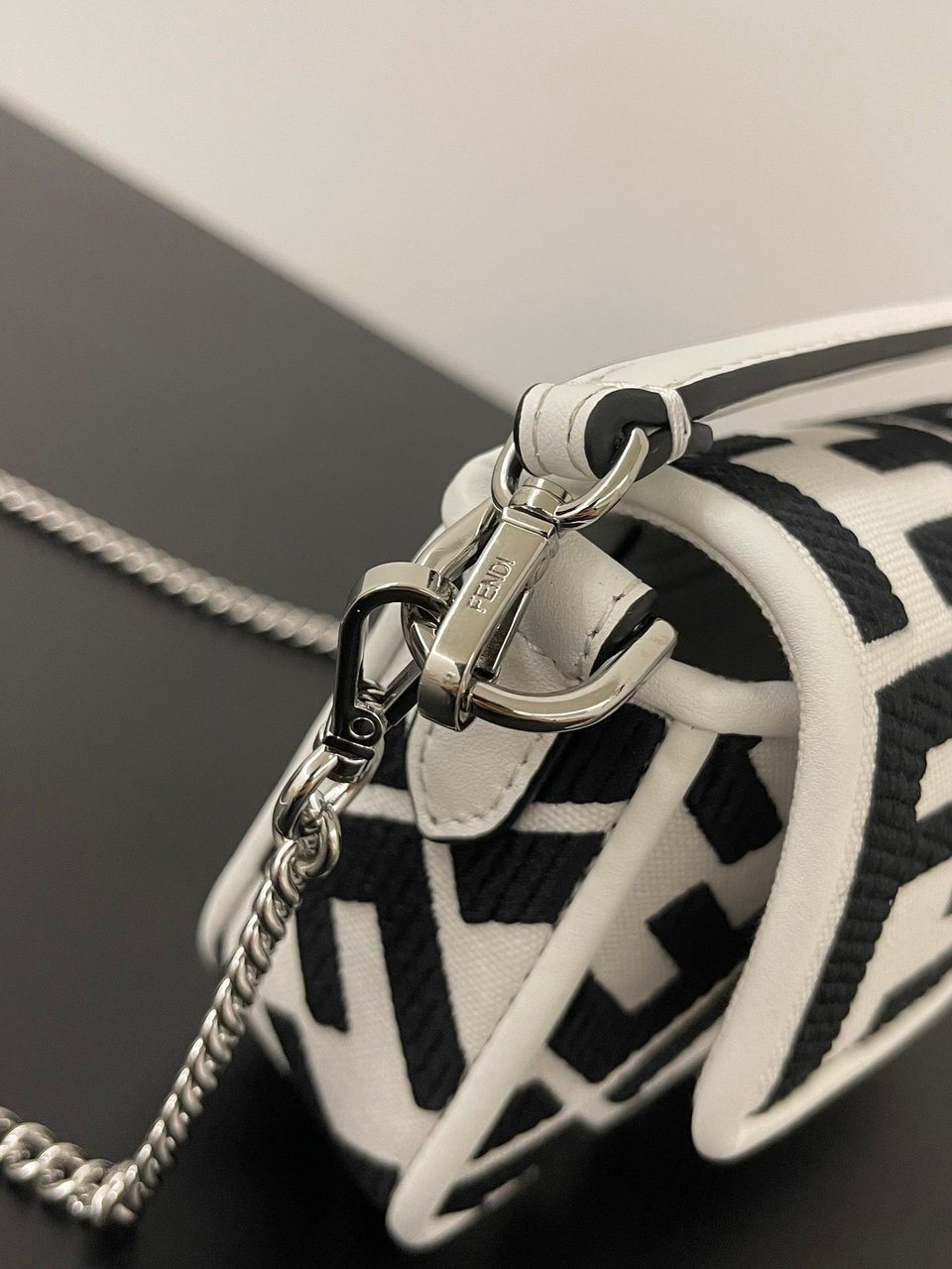Fendi Baguette By Marc Jacobs In Black And White 19cm/ 7.5in view 10
