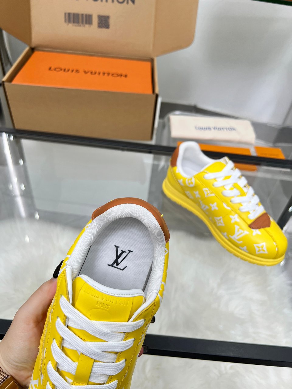 Louis Vuitton LV Trainer Sneaker Yellow Monogram – Leather – Women’s Shoes view 4