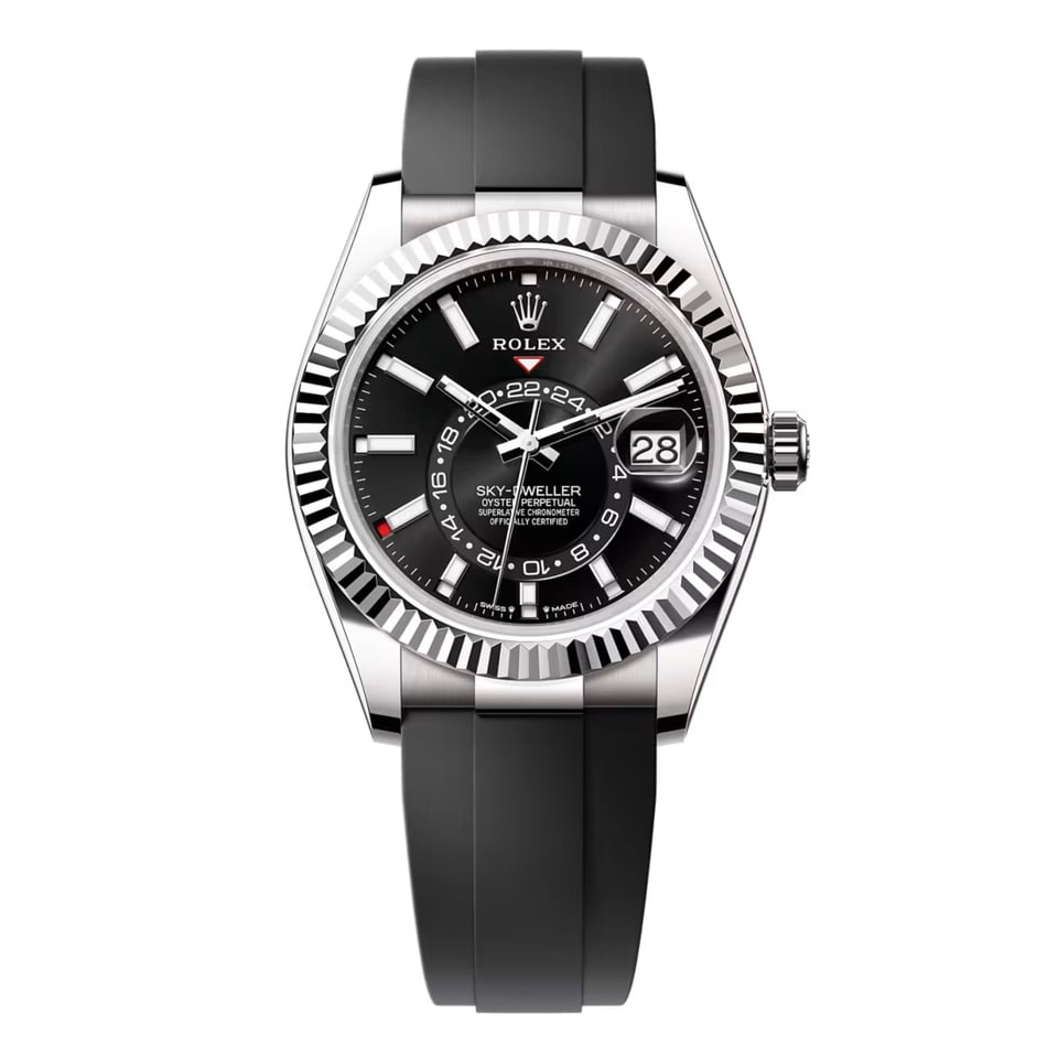 [Superclone] Rolex Sky-Dweller 42mm Bright Black Dial Oysterflex 336239