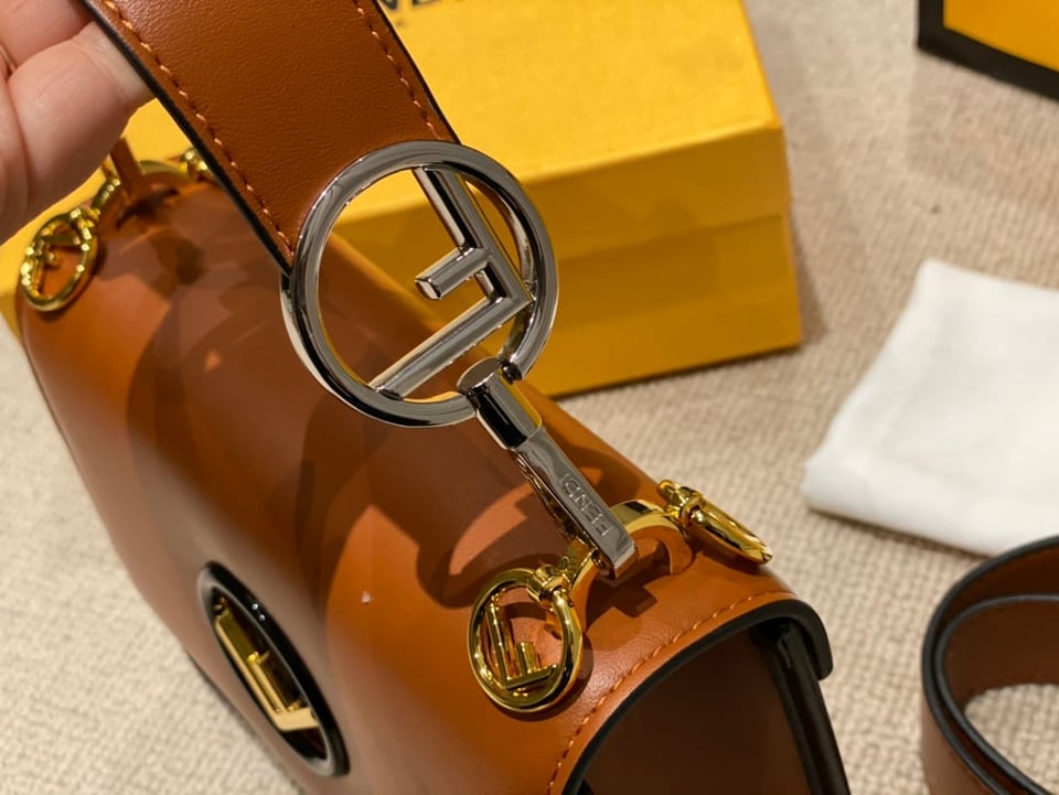 Fendi Ff Logo Bottom Brown Bag 22Cm view 6