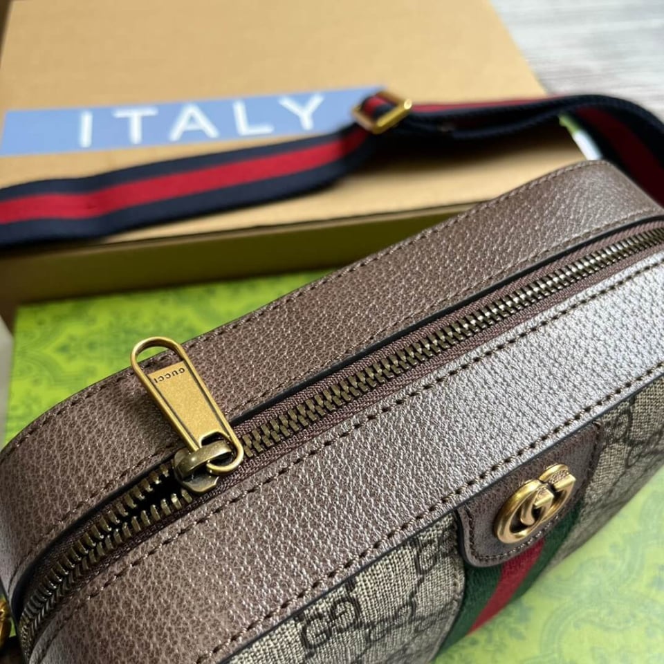Gucci Ophidia Small Crossbody Bag Beige/Ebony 24cm/9.4in view 9
