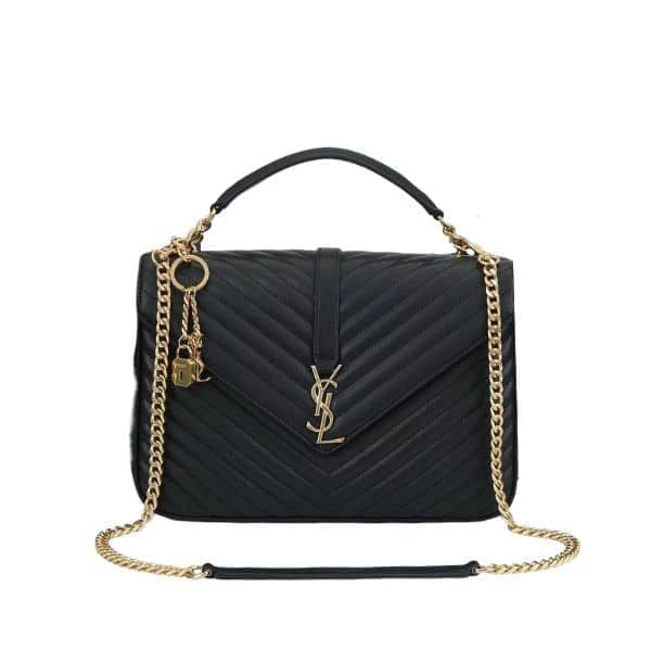 Saint Laurent College Large Chain Bag Black 25Cm view 2