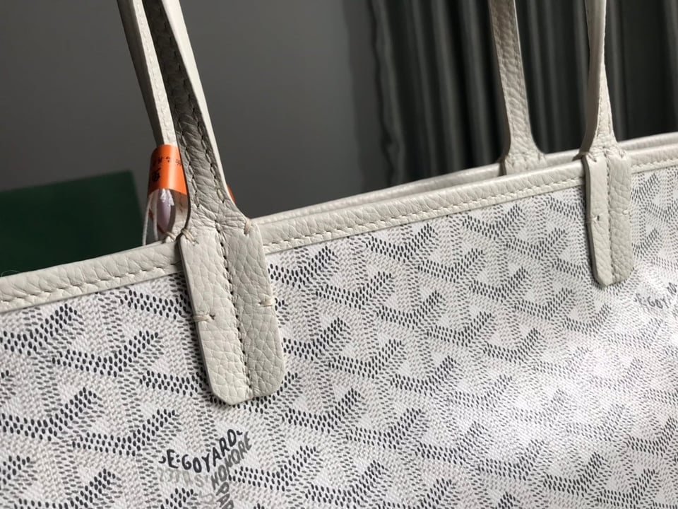 Goyard Hardy Pm Bag 40 Cm White Goyardine Canvas And Taurillon Leather Trim view 7