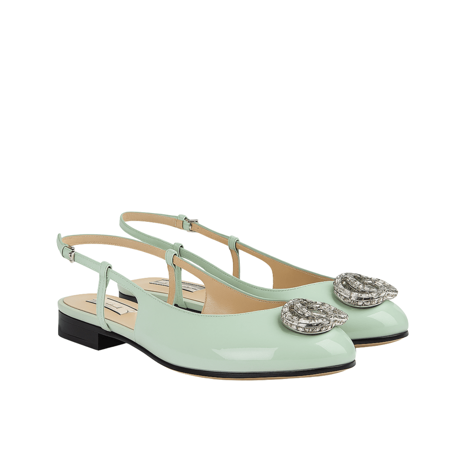 Gucci Women’S Ballerina With Double G Pale Green 762765 Bnc00 3401 view 2