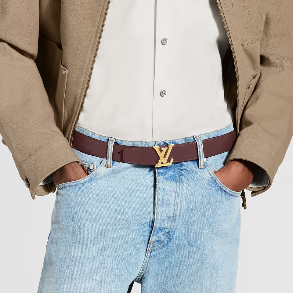 Lv Heritage 35mm Reversible Belt Black/Bordeaux M8205U view 6