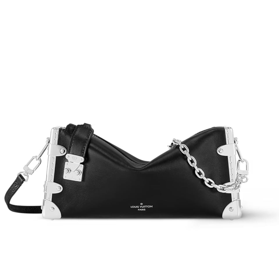 Louis Vuitton Slim Trunk Bag Calfskin Black 23Cm M25445 view 2