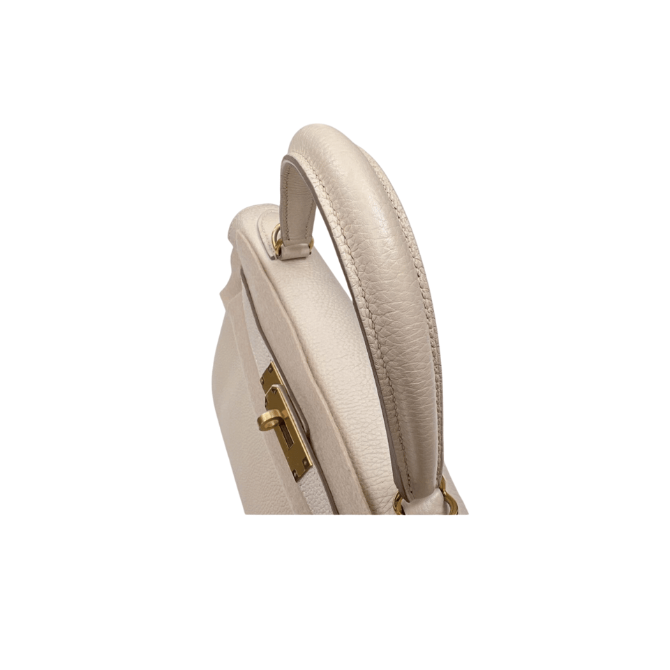 Hermes Kelly 25 Bag In Beige De Weimar Epsom Leather For Women 25cm/10in view 5