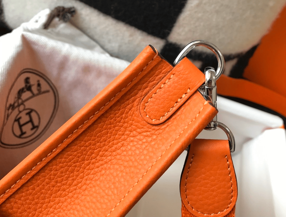 Hermes Evelyne 16 Amazone Bag Orange With Silver Toned Hardware 18cm view 7