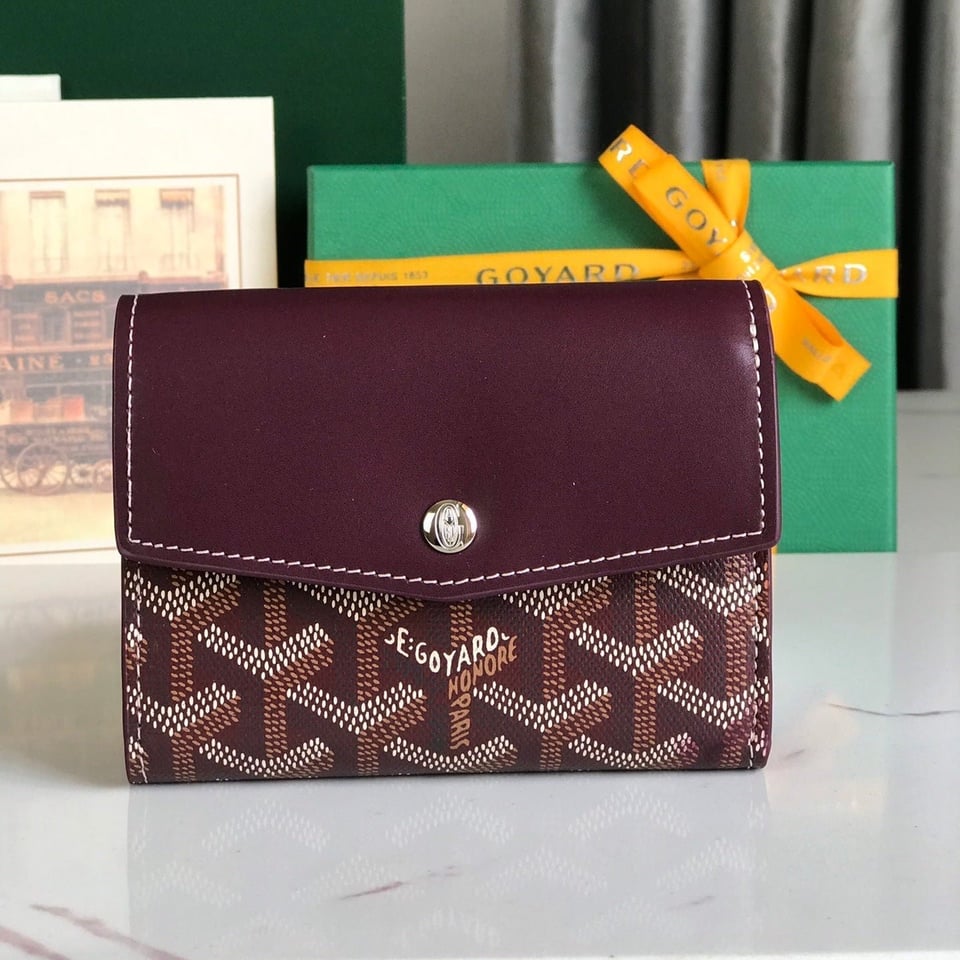 Goyard Saint-Gabriel Wallet 12 Cm Wine Red Calfskin And Goyardine Canvas 12cm view 11