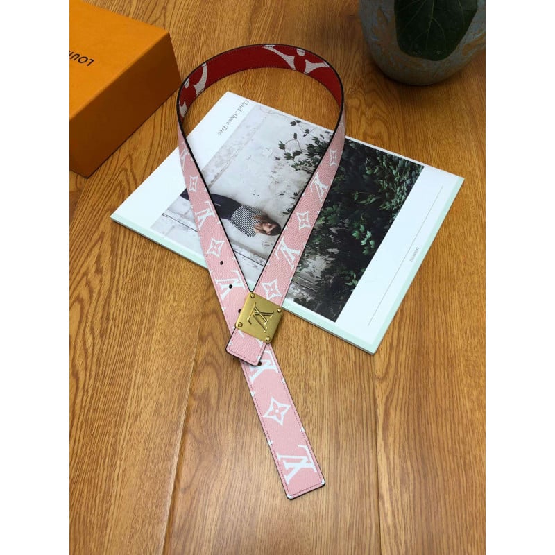 Louis Vuitton Iconic 30mm Reversible Belt M0149 Pink/Red view 6