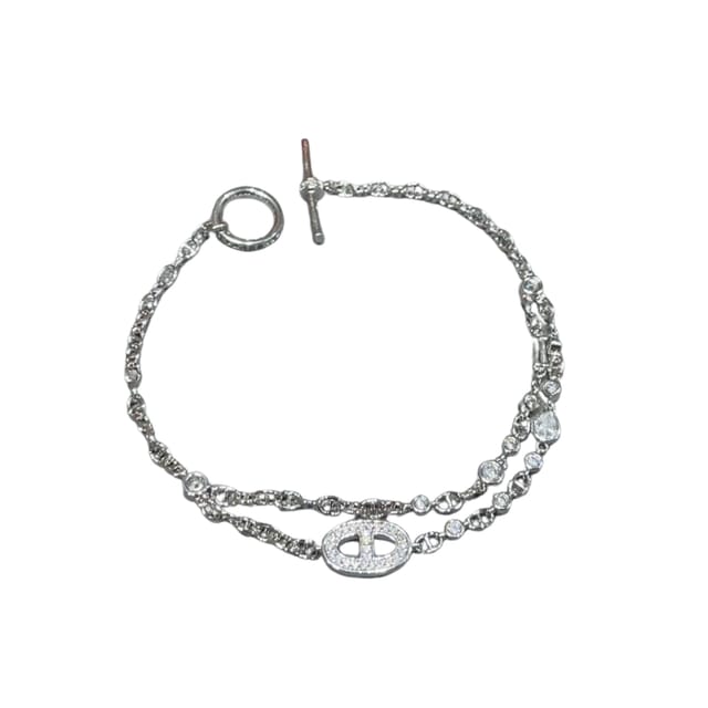 Hermes Crystals Bracelet Silver