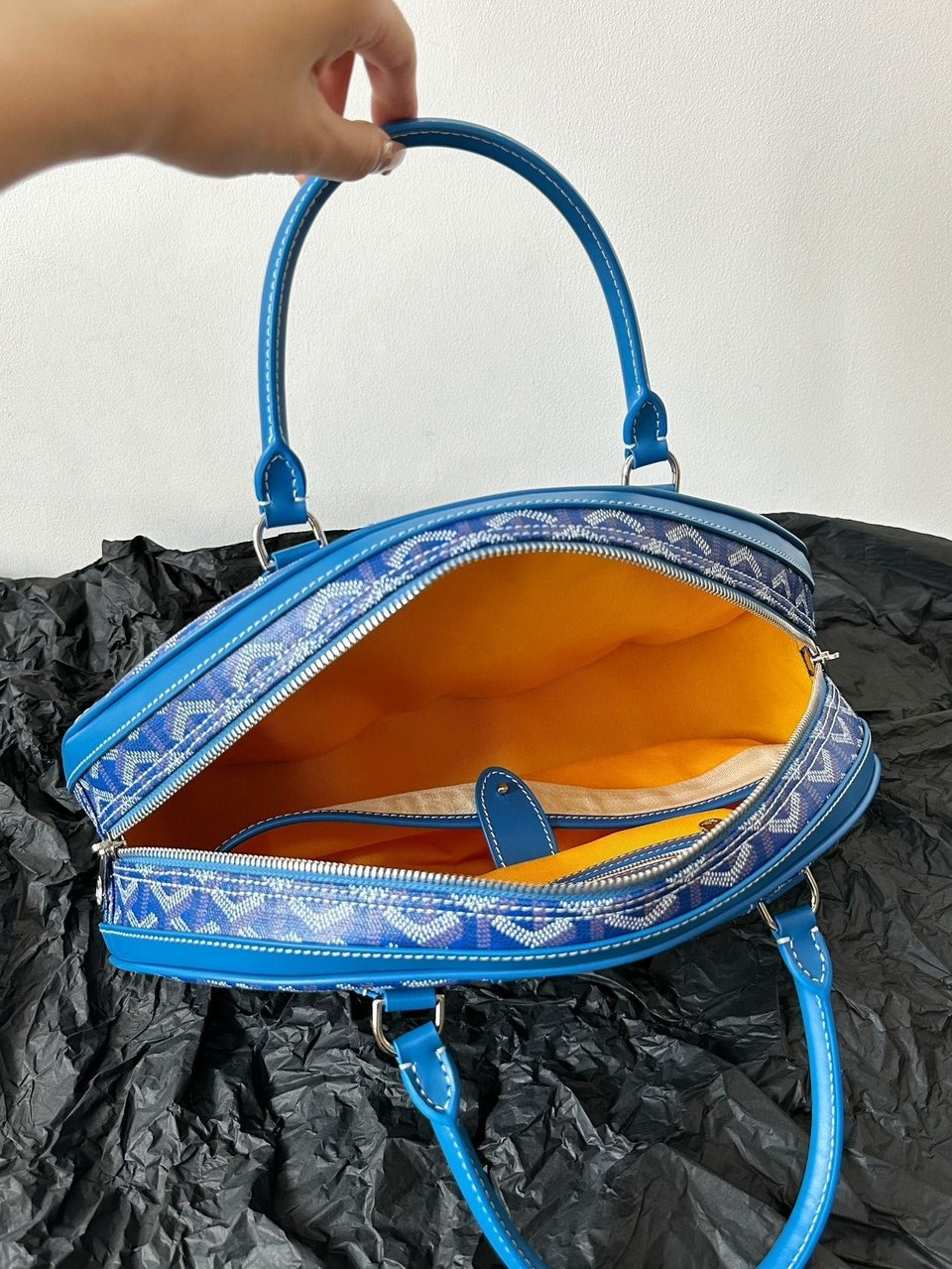 Goyard Goya Bowling Ball Medium Blue Canvas 35cm view 10