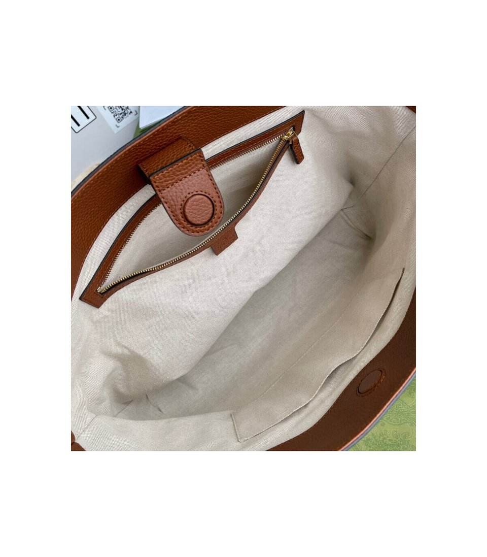 Gucci Indigo &amp; Brown Ophidia Denim Tote 38cm view 12