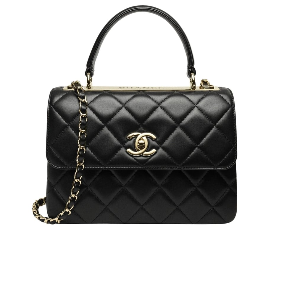 Chanel Flap Bag With Top Handle Black 25Cm/9.8in view 2