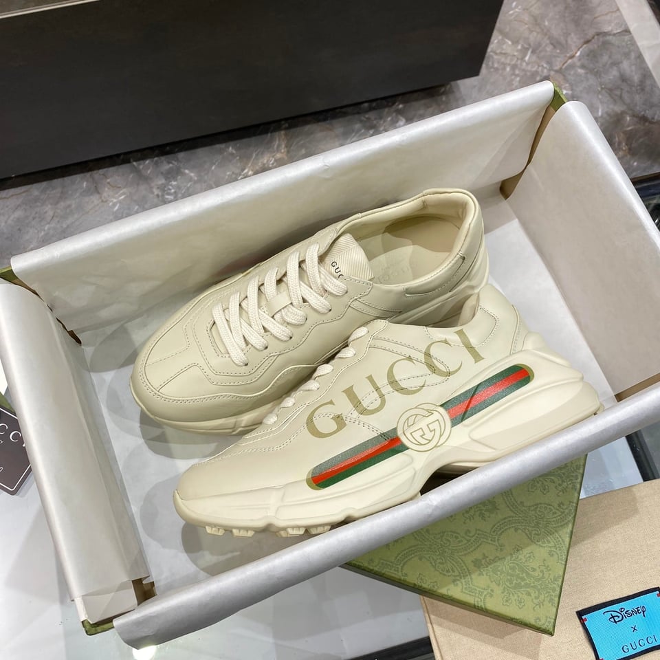 Gucci Women’S Rhyton Gucci Logo Leather Sneaker 528892 Drw00 9522 view 6