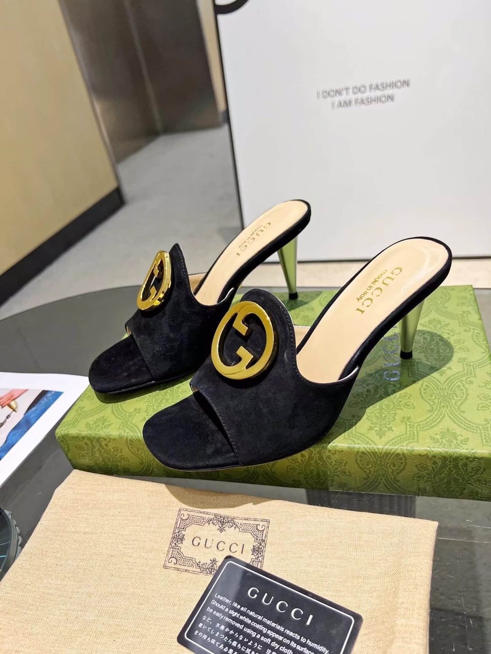 Gucci Blondie Slide Sandal Black view 5