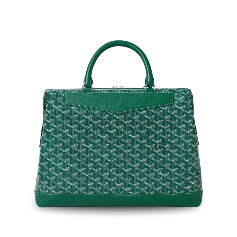 Goyard Cisalpin Document Case 39 Cm Green Goyardine Canvas And Calfskin view 2