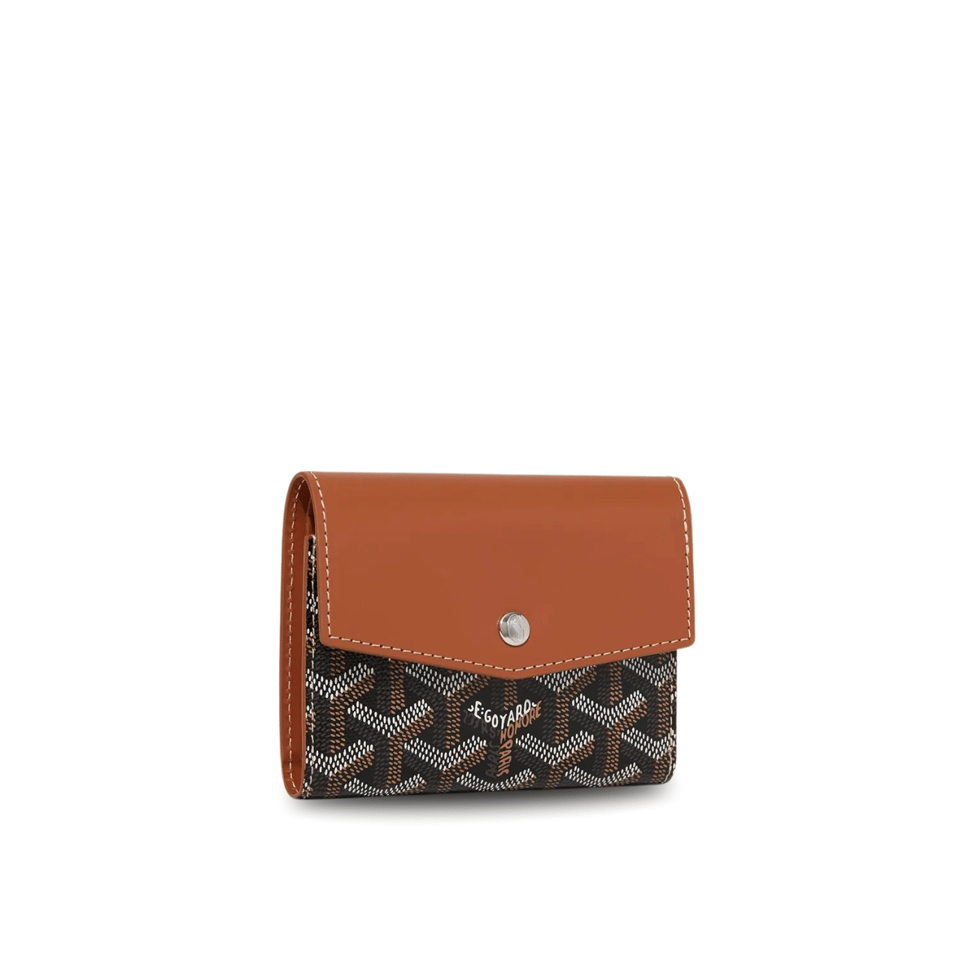 Goyard Saint-Gabriel Wallet 12 Cm Tan Calfskin And Black Goyardine Canvas