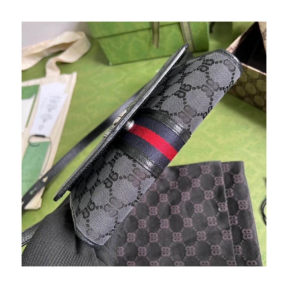 Balenciaga x Gucci Hacker Mini Crossbody Bag Black view 4